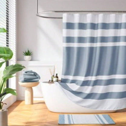 1 PCS 108x72 Shower Curtain with Treatment Dark Blue