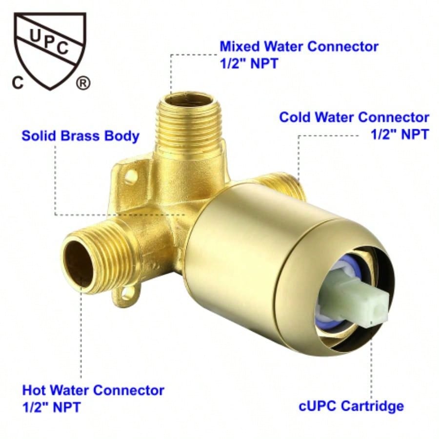 Brushed Gold Waterfall Bathroom Sink Faucet 1 - Handle Wall Mount Lavatory Faucet Mixer Tap Solid Brass