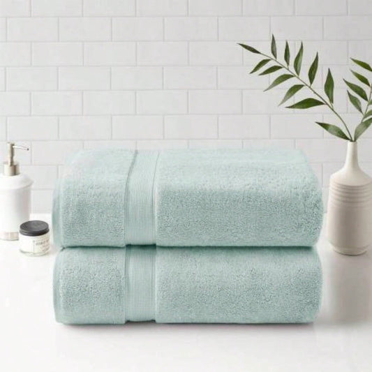 2 PCS 34x68 - 2PK Ultra - Soft Cotton Absorbent Towel Set Seafoam