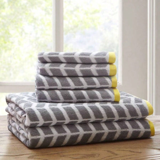 Cotton Jacquard Bath Towel 6 Piece Set See below