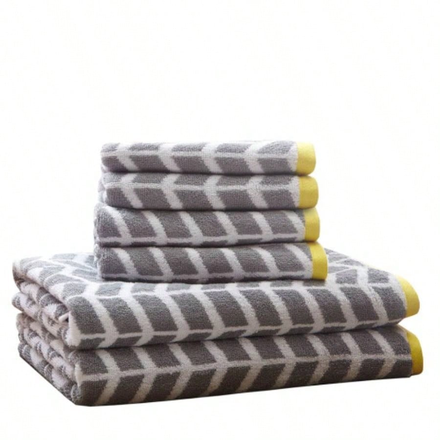 Cotton Jacquard Bath Towel 6 Piece Set See below