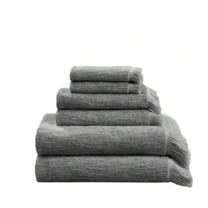 Cotton Dobby Slub 6 Piece Towel Set
