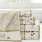 Embroidered Cotton Jacquard 6 Piece Towel Set