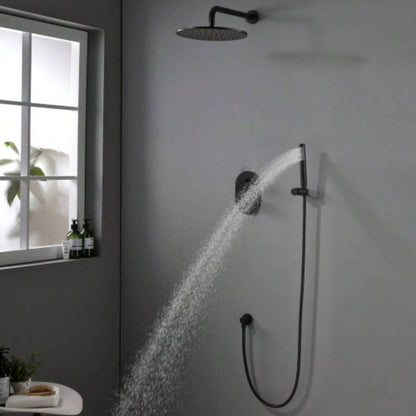 Rainfall Handheld Spray, In - Wall Installation, Anti - Corrosion Brass Body304 Stainless Steel, Modern Bathroom FixtureMatte Black