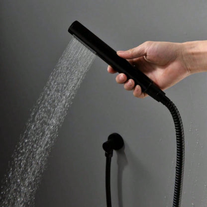 Rainfall Handheld Spray, In - Wall Installation, Anti - Corrosion Brass Body304 Stainless Steel, Modern Bathroom FixtureMatte Black
