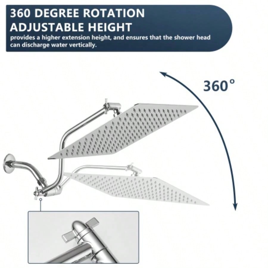 shower System 12 Inch Bathroom Luxury Rain Mixer Shower Combo Set Wall Mounted Rainfall Shower and Handheld System Shower Faucet Set