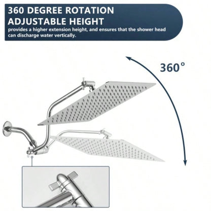 shower System 12 Inch Bathroom Luxury Rain Mixer Shower Combo Set Wall Mounted Rainfall Shower and Handheld System Shower Faucet Set