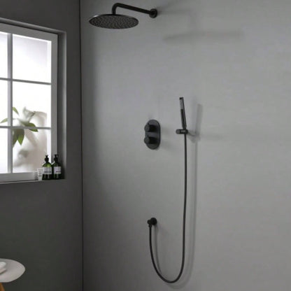 Rainfall Handheld Spray, In - Wall Installation, Anti - Corrosion Brass Body304 Stainless Steel, Modern Bathroom FixtureMatte Black