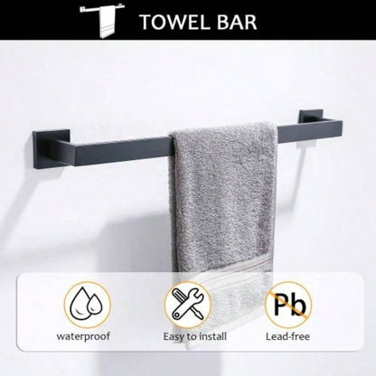 5 Pieces Bathroom Hardware Accessories Set Towel Bar Set Wall Mounted, Stainless Steel