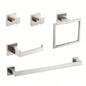 5 - Piece SUS304 Bathroom Set: Towel Bar+ Ring+ Hooks+ TP Holder, Brushed