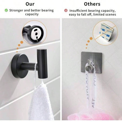 4 - Pieces Matte Black Bathroom Accessories Set, Stainless Steel Bathroom Hardware Set, Bath Towel Bar Set, Towel Racks Bathroom Wall Mounted.