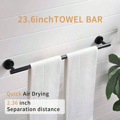 4 - Pieces Matte Black Bathroom Accessories Set, Stainless Steel Bathroom Hardware Set, Bath Towel Bar Set, Towel Racks Bathroom Wall Mounted.