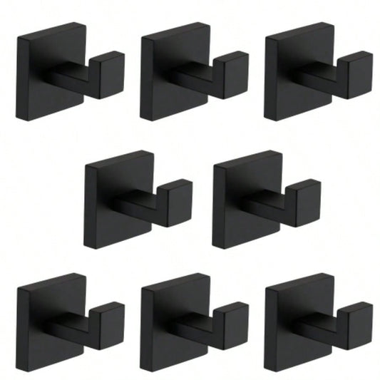 8 Pack Wall - Mounted Stainless Steel Bathroom Towel Hooks/Coat Hooks Bathroom, Bedroom, Kitchen