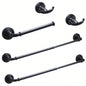 Bathroom Hardware Set Black 4 - Pieces Bathroom Towel Rack 24 Inches Adjustable Bathroom Accessories Set