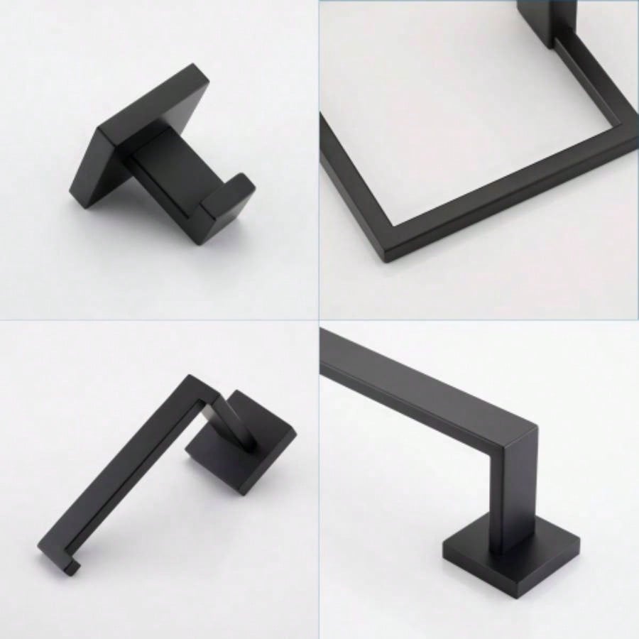 5 - Piece SUS304 Bathroom Set: Towel Bar+ Ring+ Hooks+ TP Holder, Brushed