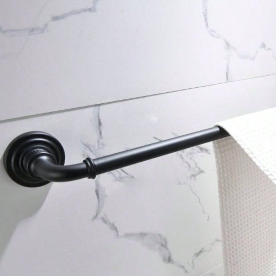 Bathroom Hardware Set Black 4 - Pieces Bathroom Towel Rack 24 Inches Adjustable Bathroom Accessories Set