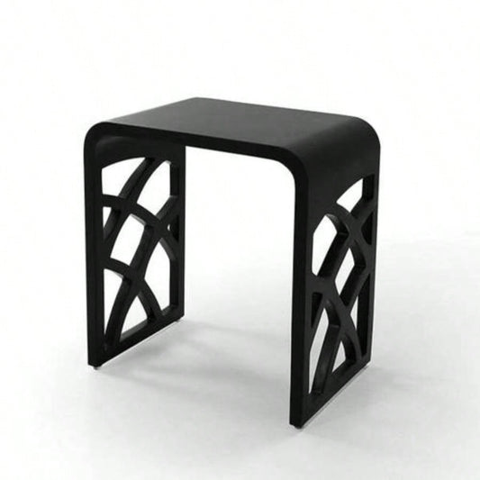 Solid Surface Shower Stool - Matte Black
