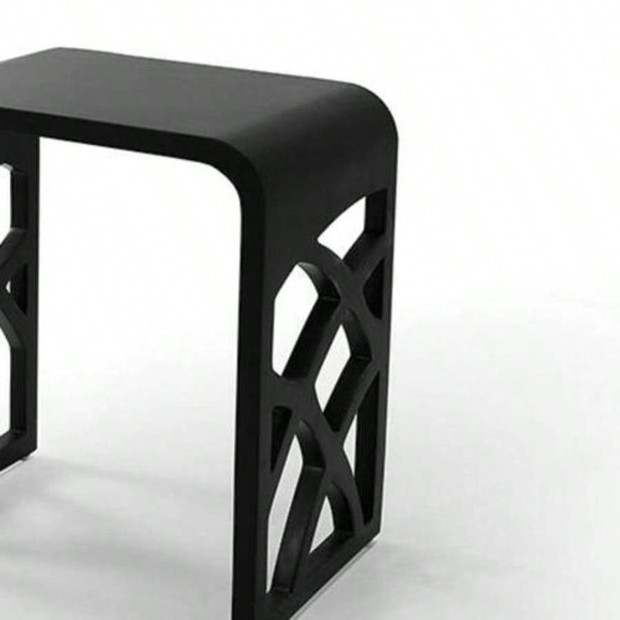 Solid Surface Shower Stool - Matte Black