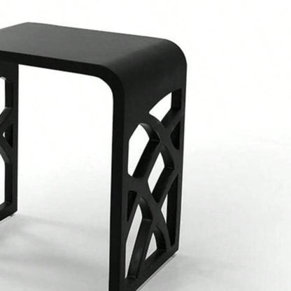 Solid Surface Shower Stool - Matte Black