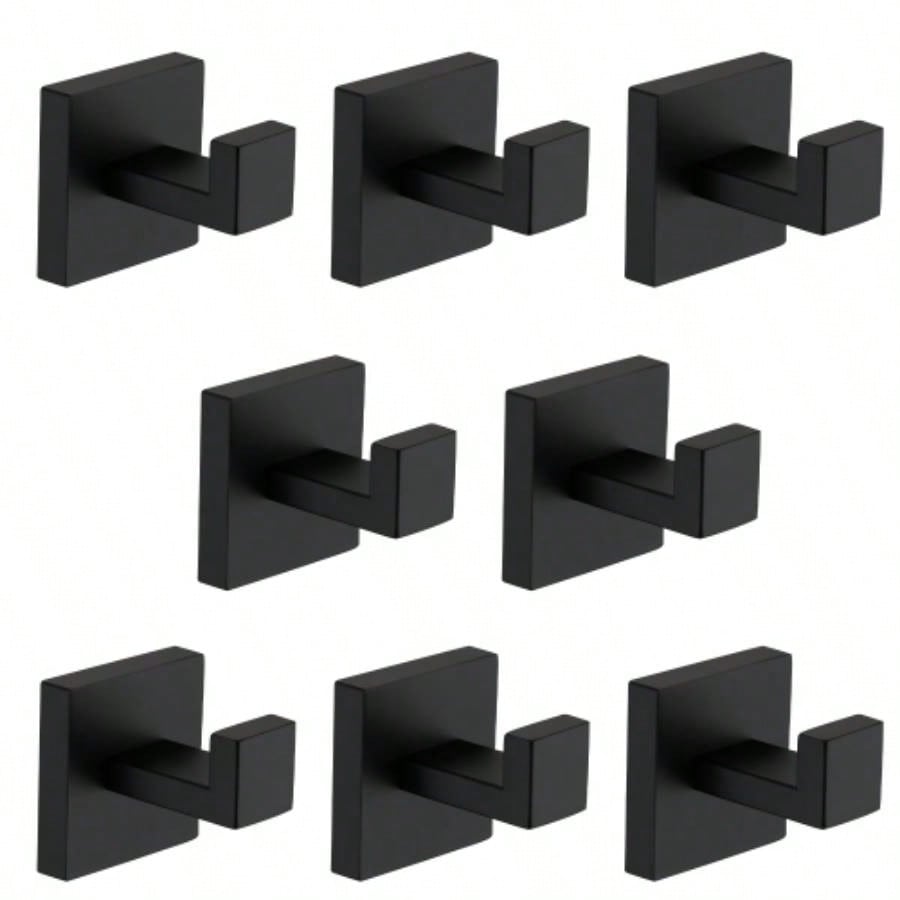 8 Pack Wall - Mounted Stainless Steel Bathroom Towel Hooks/Coat Hooks Bathroom, Bedroom, Kitchen