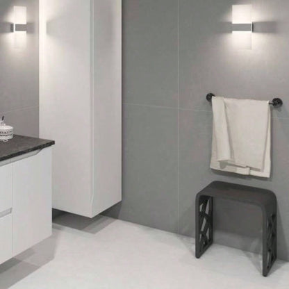 Solid Surface Shower Stool - Matte Black