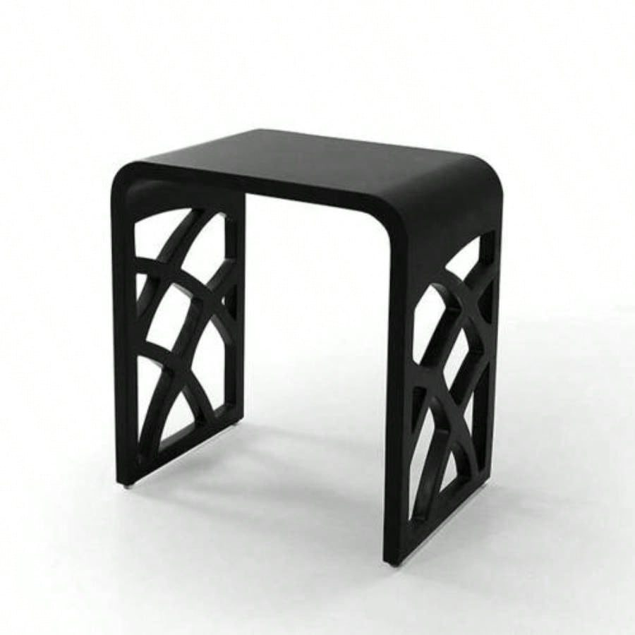 Solid Surface Shower Stool - Matte Black