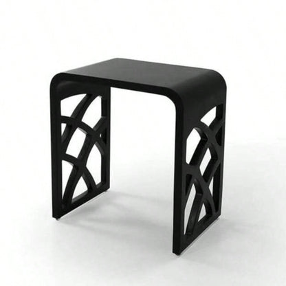 Solid Surface Shower Stool - Matte Black