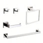 5 - Piece SUS304 Bathroom Set: Towel Bar+ Ring+ Hooks+ TP Holder, Brushed