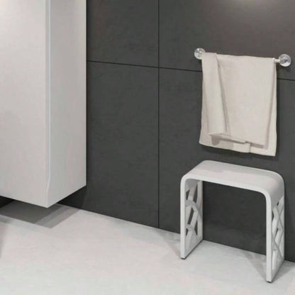 Solid Surface Shower Stool - Matte White