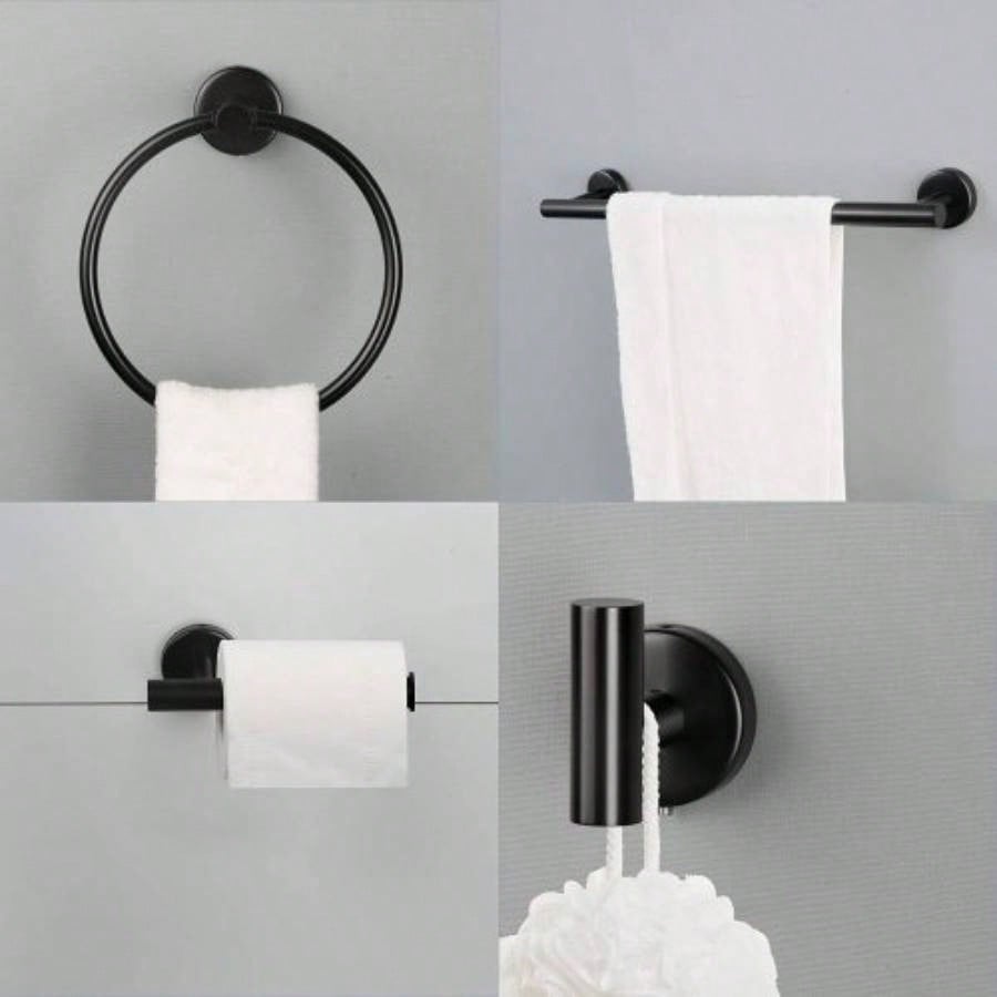 6 Piece Stainless Steel Bathroom Towel Rack Set Wall Mount