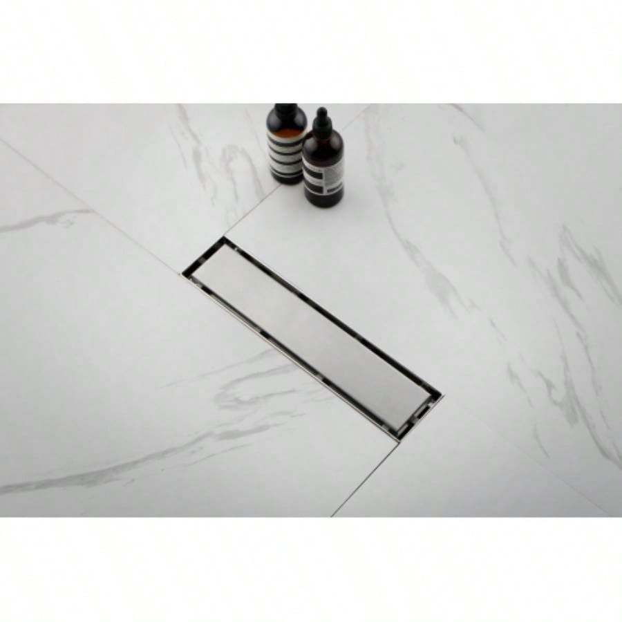 12 Inch Linear Shower Drain with Removable Cover, 304 Stainless Steel Shower Floor Drain with Hair Strainer and Leveling Feet