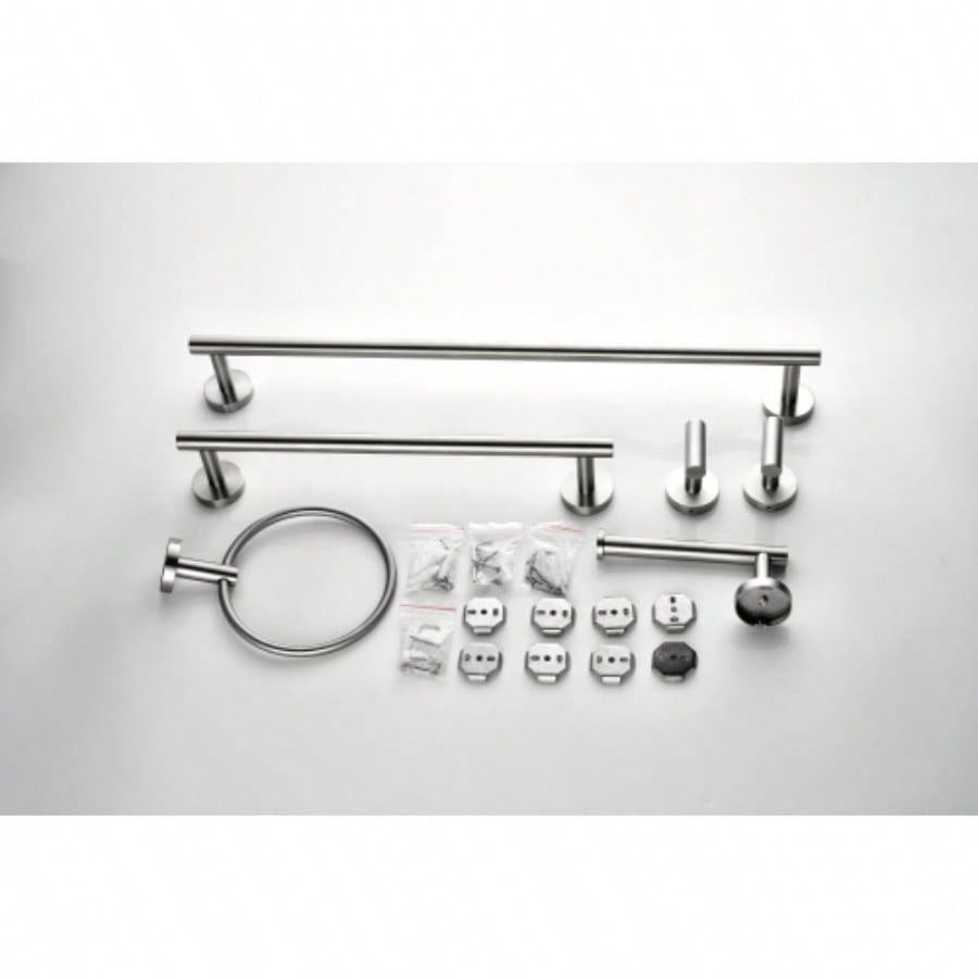 6 Piece Stainless Steel Bathroom Towel Rack Set Wall Mount