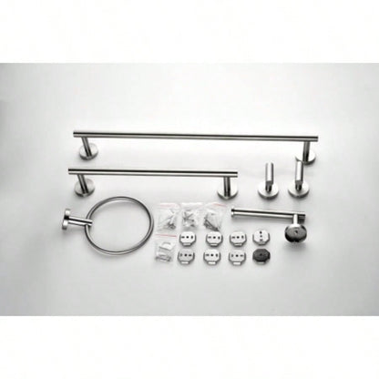 6 Piece Stainless Steel Bathroom Towel Rack Set Wall Mount