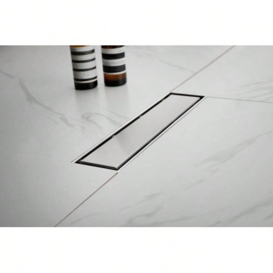 12 Inch Linear Shower Drain with Removable Cover, 304 Stainless Steel Shower Floor Drain with Hair Strainer and Leveling Feet