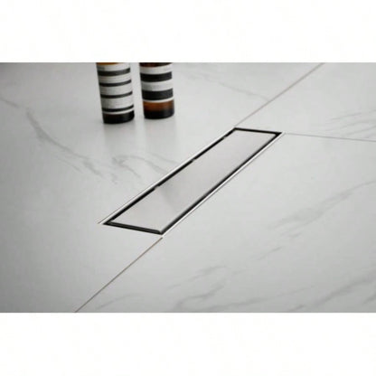 12 Inch Linear Shower Drain with Removable Cover, 304 Stainless Steel Shower Floor Drain with Hair Strainer and Leveling Feet