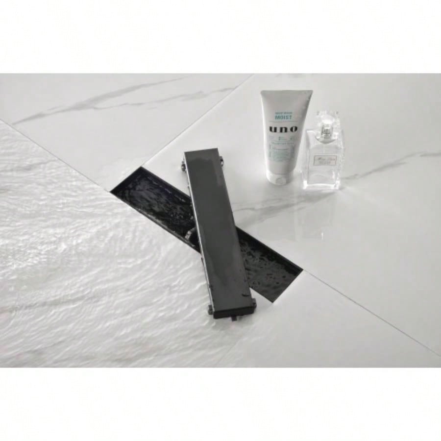 12 Inches Linear Shower Drain with Removable Cover, 304 Stainless Shower Drain Included Hair Strainer and Leveling Feet