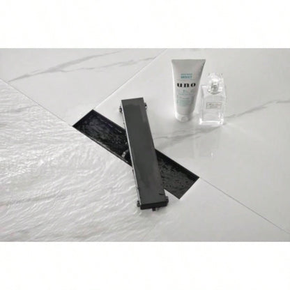 12 Inches Linear Shower Drain with Removable Cover, 304 Stainless Shower Drain Included Hair Strainer and Leveling Feet