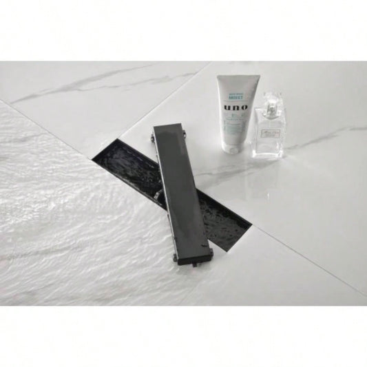 12 Inches Linear Shower Drain with Removable Cover, 304 Stainless Shower Drain Included Hair Strainer and Leveling Feet