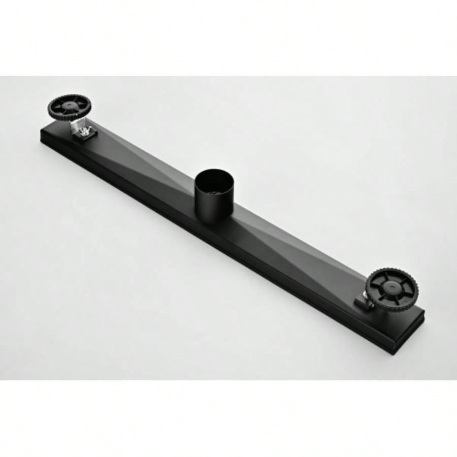 24 Inches Linear Shower Drain with Removable Quadrato Pattern Grate, 304 Stainless Shower Drain Included Hair Strainer and Leveling Feet