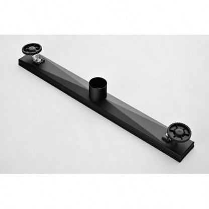 24 Inches Linear Shower Drain with Removable Quadrato Pattern Grate, 304 Stainless Shower Drain Included Hair Strainer and Leveling Feet