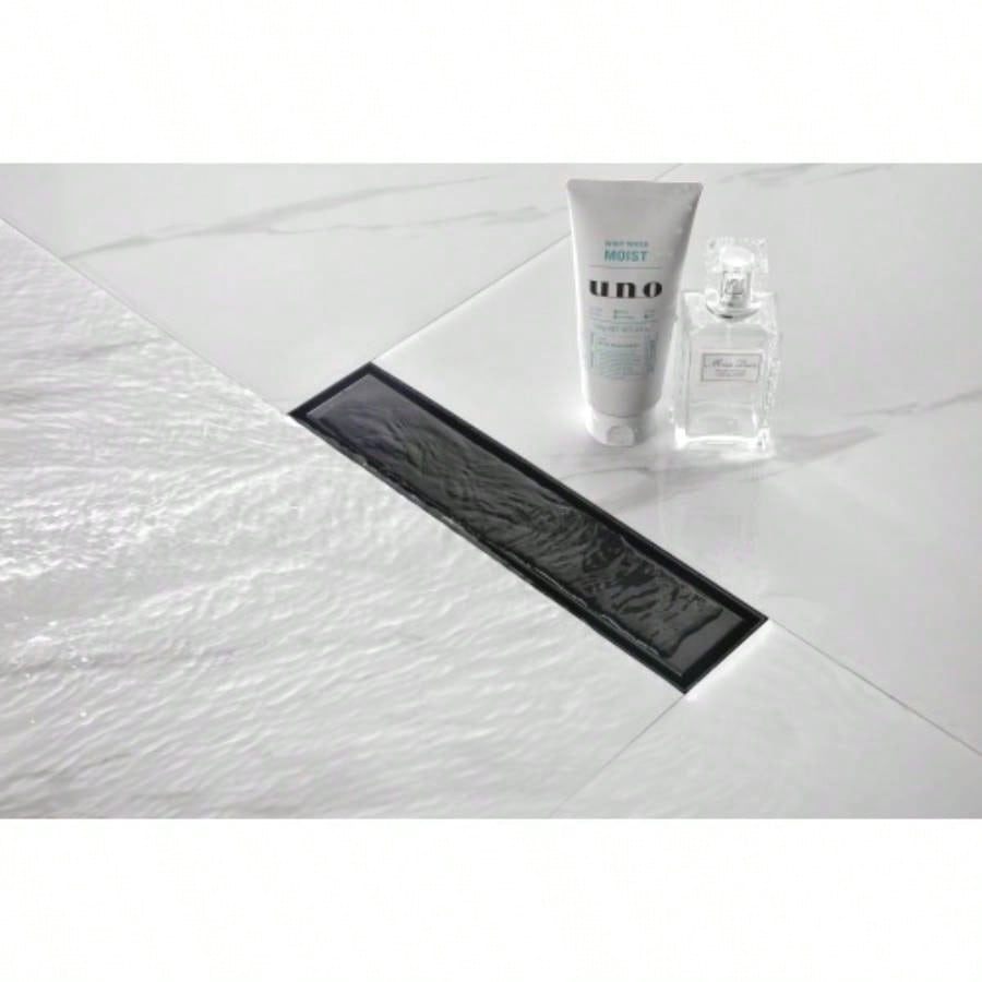 12 Inches Linear Shower Drain with Removable Cover, 304 Stainless Shower Drain Included Hair Strainer and Leveling Feet, Flange