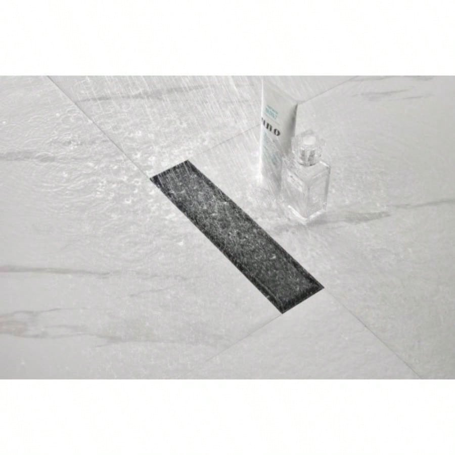 12 Inches Linear Shower Drain with Removable Cover, 304 Stainless Shower Drain Included Hair Strainer and Leveling Feet