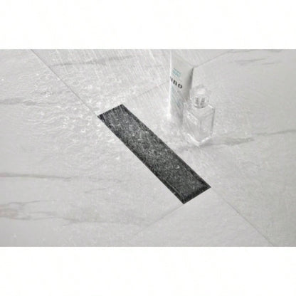 12 Inches Linear Shower Drain with Removable Cover, 304 Stainless Shower Drain Included Hair Strainer and Leveling Feet, Flange