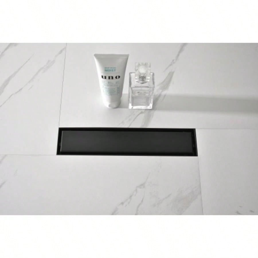 12 Inches Linear Shower Drain with Removable Cover, 304 Stainless Shower Drain Included Hair Strainer and Leveling Feet