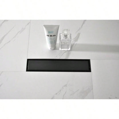 12 Inches Linear Shower Drain with Removable Cover, 304 Stainless Shower Drain Included Hair Strainer and Leveling Feet, Flange