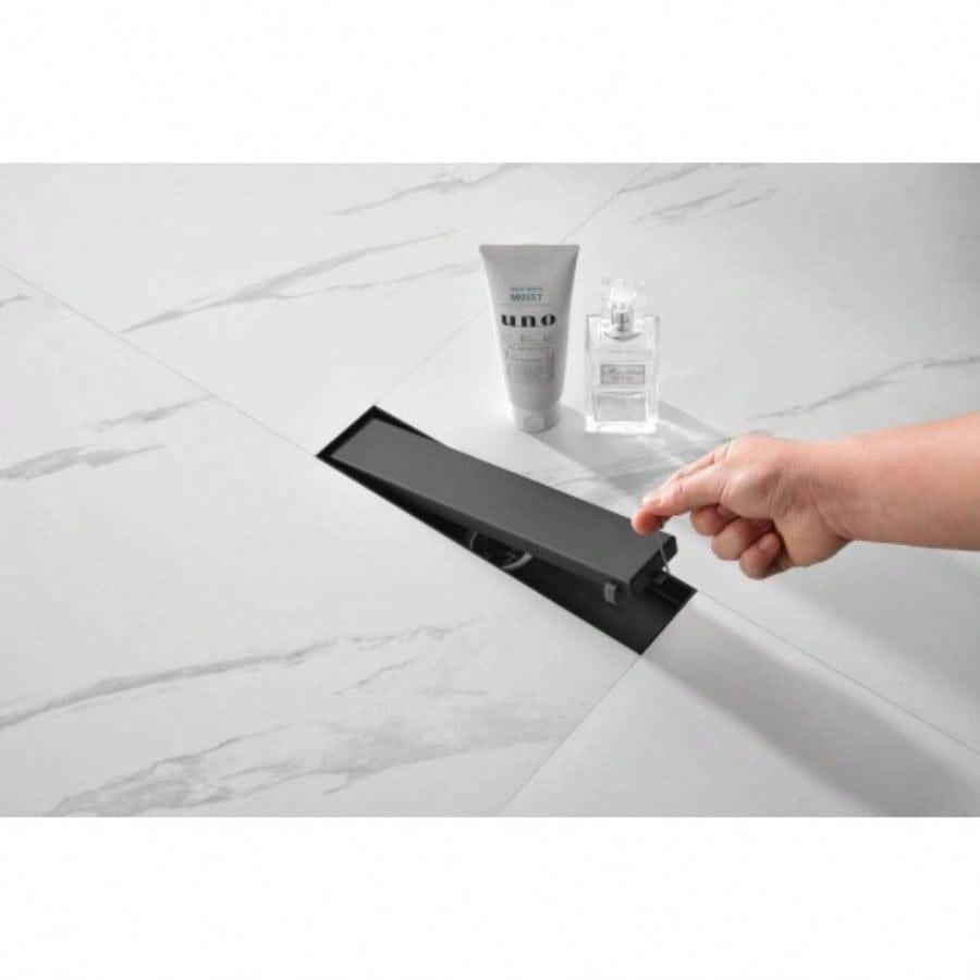 12 Inches Linear Shower Drain with Removable Cover, 304 Stainless Shower Drain Included Hair Strainer and Leveling Feet