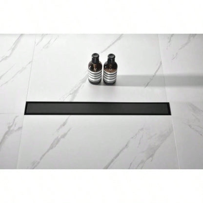 28 Inches Linear Shower Drain with Removable Cover, 304 Stainless Shower Drain Included Hair Strainer and Leveling Feet
