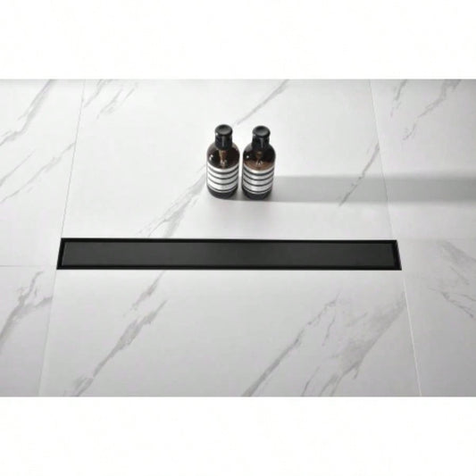 28 Inches Linear Shower Drain with Removable Cover, 304 Stainless Shower Drain Included Hair Strainer and Leveling Feet