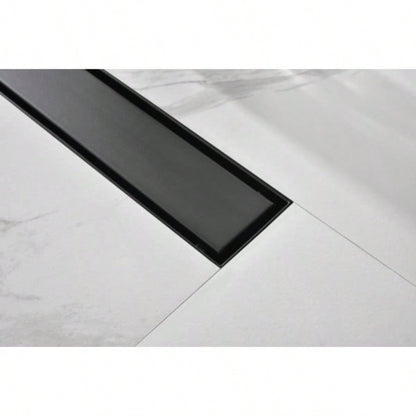 12 Inches Linear Shower Drain with Removable Cover, 304 Stainless Shower Drain Included Hair Strainer and Leveling Feet