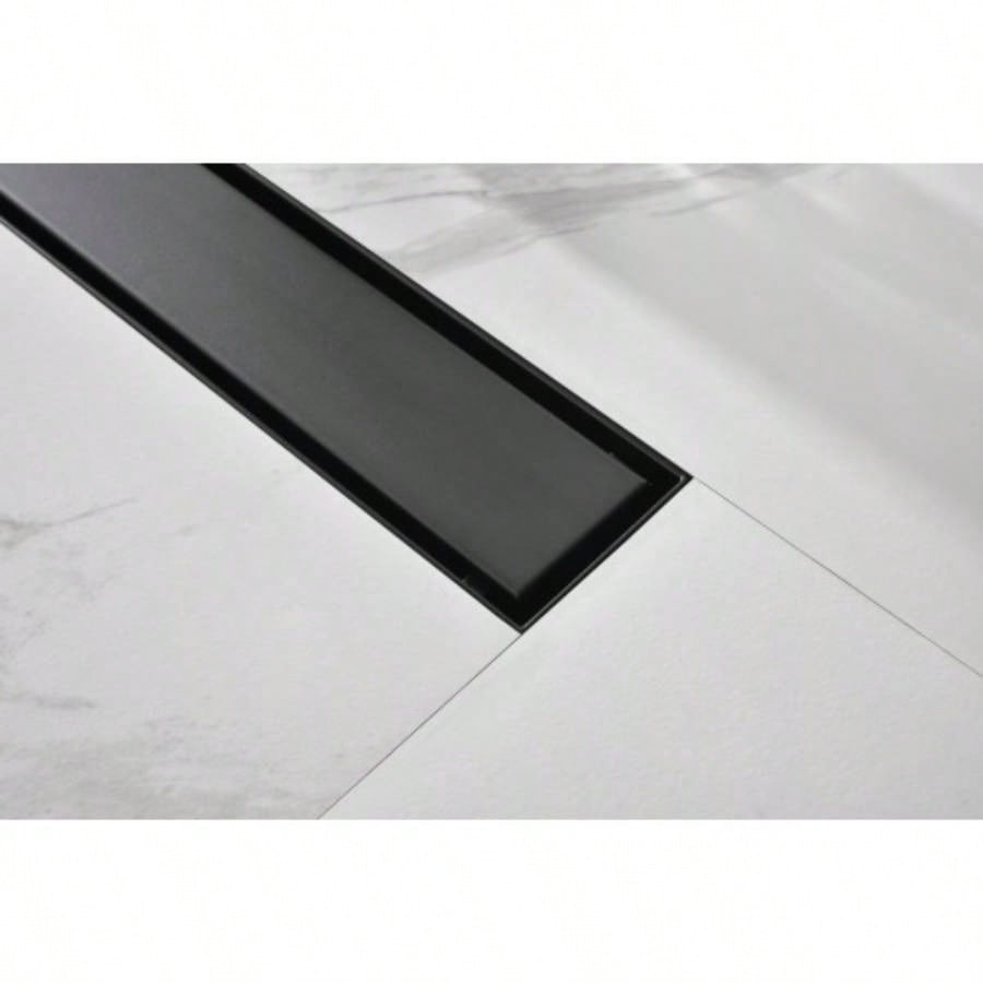 12 Inches Linear Shower Drain with Removable Cover, 304 Stainless Shower Drain Included Hair Strainer and Leveling Feet, Flange